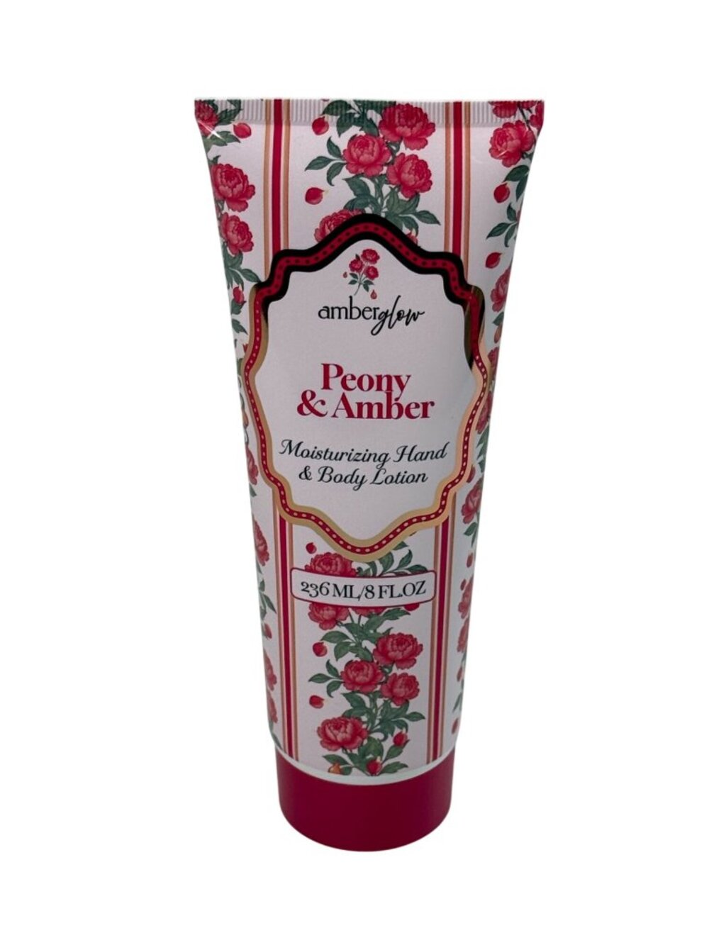 Amber Glow Peony & Amber Moisturizing Hand & Body Lotion 8 oz New